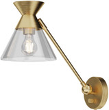 Alora Mood WV521008BGCL Mauer Contemporary Brushed Gold Wall Swing Arm Lamp