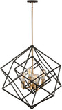 Artcraft AC11114 Artistry Modern Matte Black & Satin Brass Chandelier Light
