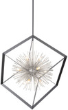 Artcraft AC11441CH Sunburst Matte Black and Chrome 37" Hanging Lamp