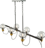 Artcraft AC11726BK Martina Modern Black and Brushed Brass Kitchen Island Lighting