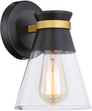 Artcraft AC11801BB Kanata Modern Black & Brushed Brass Wall Sconce Lighting