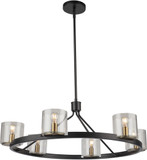 Artcraft AC11826BB Salinas Modern Black and Brass Hanging Chandelier