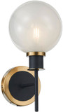 Artcraft AC11871SW Gem Modern Black and Brushed Brass Lighting Wall Sconce