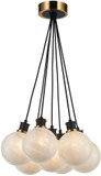 Artcraft AC11877SW Gem Modern Black and Brushed Brass Multi Pendant Lamp