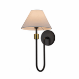 Artcraft AC12031BB Providence Contemporary Black / Brushed Brass Wall Sconce