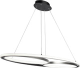 Artcraft AC6670NB Gemini Contemporary Black and Nickel LED 16.5" Ceiling Light Pendant