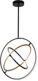 Artcraft AC6741BB Trilogy Contemporary Black & Brass LED Pendant Lighting