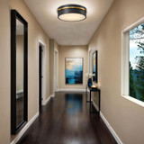 Artcraft AC6990BB Dax Modern Black / Brass LED Flush Mount Light Fixture