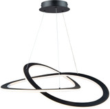 Artcraft AC7077BK Wave Contemporary Black LED 26" Pendant Light Fixture