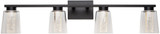 Artcraft AC7354BK Dalton Contemporary Black LED 4-Light Lighting For Bathroom