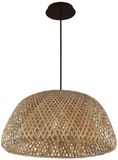 Avenue Lighting HF1003-BW Tulum Bamboo Wicker And Black Drop Ceiling Light Fixture