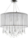Avenue Lighting HF1502-WHT Beverly Dr. White Silk String Finish 18.5" Tall Halogen Drum Drop Ceiling Light Fixture