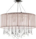 Avenue Lighting HF1500-TP Beverly Dr. Taupe Silk String Finish 32" Wide Halogen Drum Pendant Lighting Fixture
