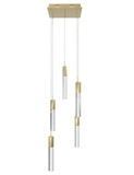 Avenue Lighting HF1900-5-GL-BB The Original Glacier Modern Brushed Brass LED Multi Hanging Light
