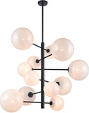 Avenue Lighting HF4212-BK-WHT Delilah Modern Matte Black Chandelier Lighting