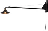 Bethel International DU55 Modern Black Wall Swing Arm Lamp