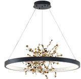 Bethel International GL350C32B-2 Modern Sand Black LED 31.5" Pendant Lamp
