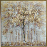 Bethel International JA28KM4040G Contemporary Dark Yellow & White Wall Art