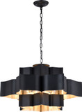 Bethel International MU03C30BS Modern Matte Black Hanging Light
