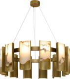 Bethel International MU125C12BR Contemporary Satin Brass LED Hanging Pendant Light