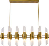 Bethel International MU133C45BR Modern Satin Brass Halogen Kitchen Island Lighting