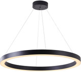Bethel International MU30EC43B Modern Matte Black LED 43.3" Pendant Light Fixture