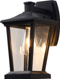 Bethel International TD27W7MBLK Modern Matte Black Outdoor Wall Lamp