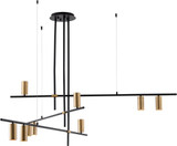 Bethel International UNIV02CUS Modern Black & Gold Chandelier Light