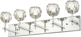 Bethel International YS12W30CH Contemporary Chrome 5-Light Bathroom Wall Light Fixture