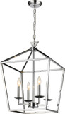Bethel International YS6217-4PB Modern Shiny Nickel Foyer Light Fixture
