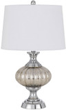 Cal BO-3035TB Ossona Contemporary Chrome and Crackle Table Lamp Lighting