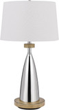 Cal BO-3054TB Lockport Modern Chrome / Wood Lighting Table Lamp