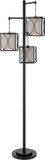 Cal BO-3193FL Lantern Contemporary Black Iron Floor Lighting