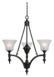 Cal FX-3541/3 Rockwood 3 Lamp Dark Bronze 25 Inch Diameter Small Chandelier Lighting