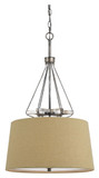 Cal FX-3538/1P Cresco 20 Inch Diameter Textured Steel Drop Lighting Fixture With Burlap Fabric Shade