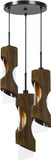 Cal FX-3669-3 Zamora Contemporary Smoky Wood Multi Hanging Pendant Lighting