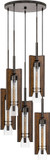 Cal FX-3690-5 Almeria Modern Pine / Iron Multi Pendant Light Fixture