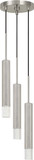 Cal FX-3723-3P-BS Modern Gun Metal LED Multi Lighting Pendant