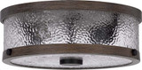 Cal FX-3795-2 Mateo Drifted wood / Pebbled Glass Flush Mount Ceiling Light Fixture