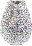 Currey & Company 1200-0428 Milione Contemporary Blue and White 10.5" Vase