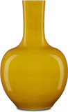 Currey & Company 1200-0580 Imperial Modern Yellow Yellow Long Neck Vase