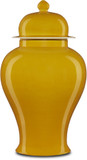 Currey & Company 1200-0581 Imperial Contemporary Yellow Yellow Temple Jar