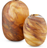 Currey & Company 1200-0761 Desert Contemporary Dark Amber Swirl Vase (set of 2)