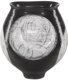 Currey & Company 1200-0871 Nakamura Modern Black / Light Gray Vase