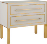 Currey & Company 3000-0184 Arden Modern Ivory / Satin Brass Chest