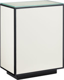 Currey & Company 3000-0313 Lacquer Modern White / Black / Clear Side Table