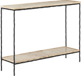 Currey & Company 4000-0137 Boyles Contemporary Natural / Black Travertine Console Table