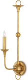 Currey & Company 5000-0213 Nottaway Contemporary Gold Leaf Wall Light Sconce