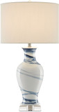 Currey & Company 6000-0316 Hanni White and Blue Table Top Lamp
