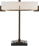 Currey & Company 6000-0438 Jacobi Modern Antique Brass and Black Table Lamp